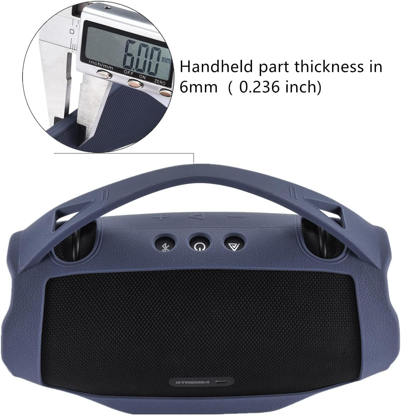 JOYSOG Xtreme 4 Silicone Case, Portable Carrying Cover for JBL Xtreme 4 Bluetooth Speaker Protector Sleeve Travel Bag (Blue)