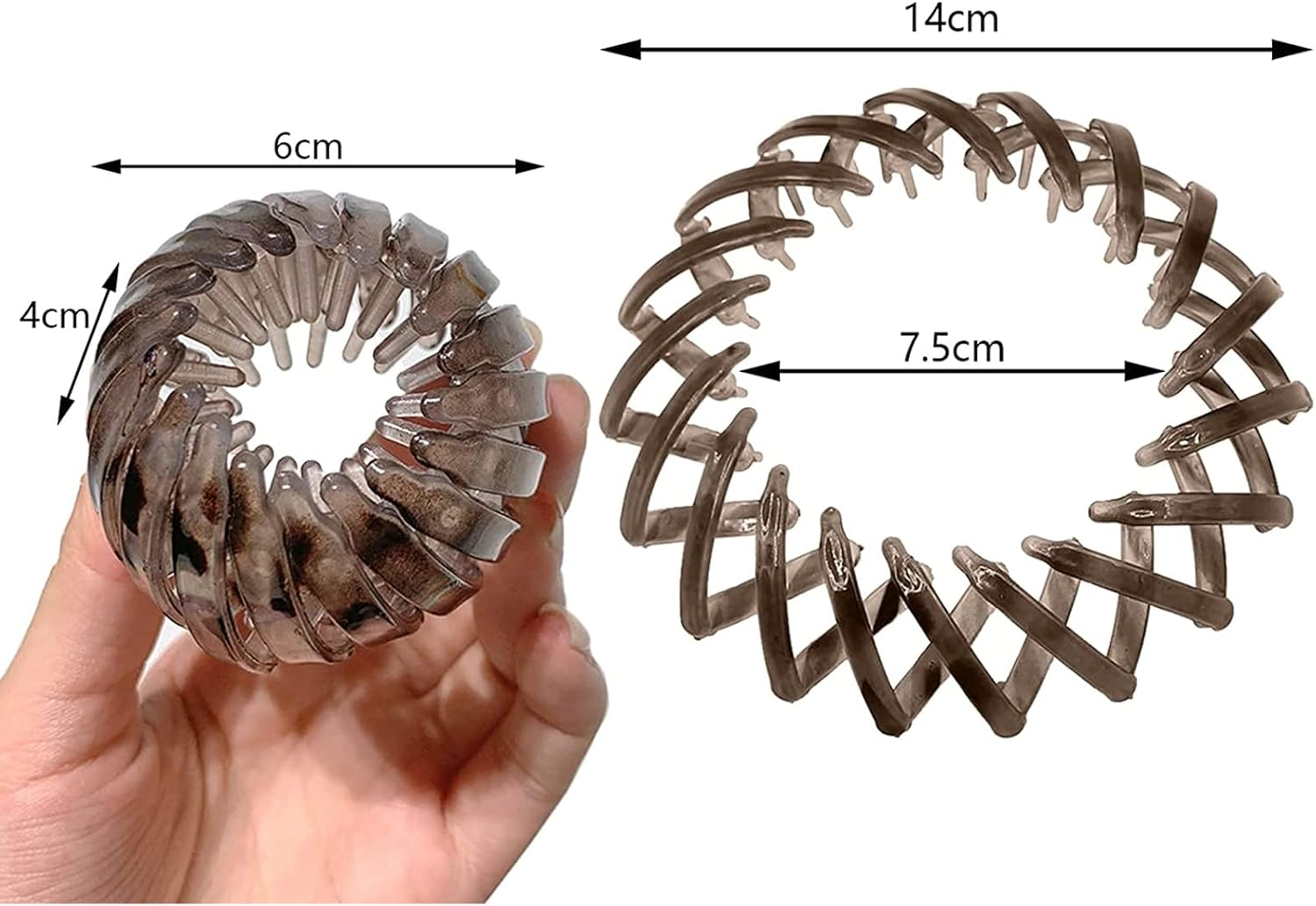 Pack of 4 Bird Nest Hair Clips Women'S Simple Ponytail Holder Haircut Bird Nest Hair Bobbles Expandable Headpiece Hair Band for Women Girls image number 3