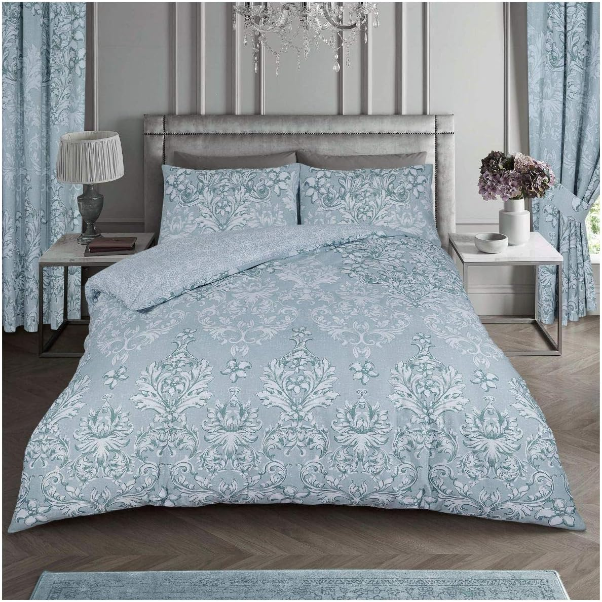 Floral Duvet Cover Sets, Reversible Blossom Bedding Sets Double Bed Set, Polycotton Quilt Covers, Natural
