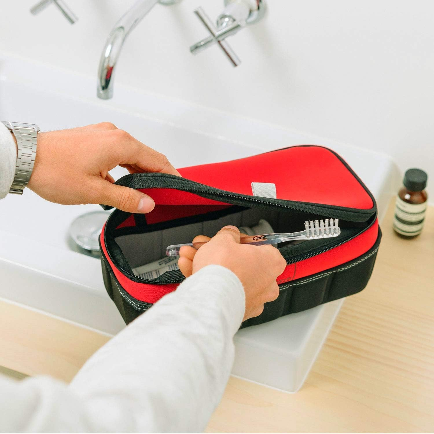 Lewis N. Clark Lewis N. Clark Travelflextm Open-Top Toiletry Kit, Charcoal (Gray) - 1597CHR image number 3