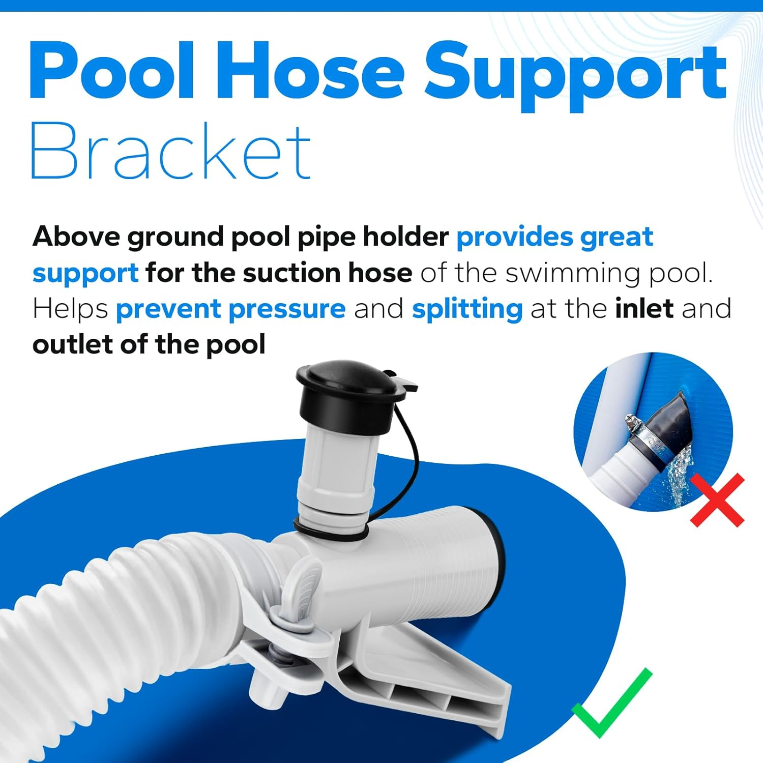 Pool Pipe Holder Air Jet Valve Kit for Intex above Ground Pool, Pool Hose Holder Compatible with Intex Replacement Part 637R 12363 12368 image number 4