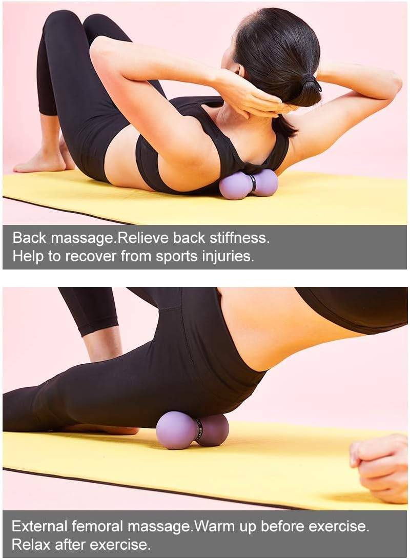 FITZELAR Double Lacrosse Massage Ball for Myofascial Release, SGS Certification, Massage Deep Tissue for Back and Shoulder, Trigger Point Therapy, Muscle Knots, Peanut Massage Ball for Muscle Pain image number 1
