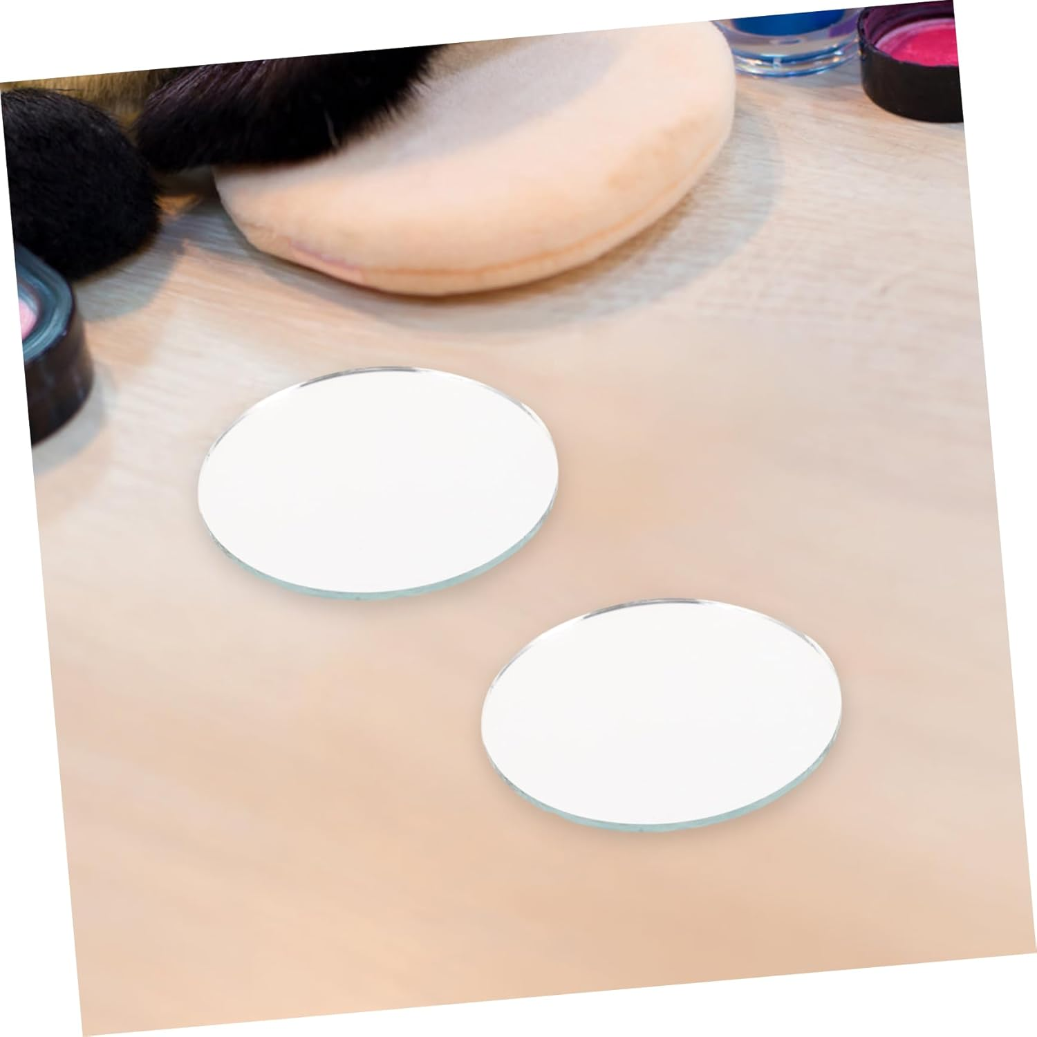 NOLITOY Small Mirrors Glass Mirror Sheets 10Pcs round 1.97In for Makeup and Beauty Enthusiasts Portable Easy-To-Use Home and Travel image number 6