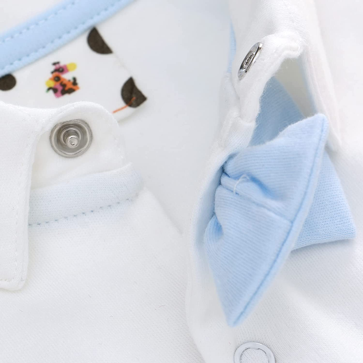 Famuka Baby Boy Formal Suit Gentleman Romper and Stripe Vest Two Pieces Wedding Tuxedo Outfit image number 2