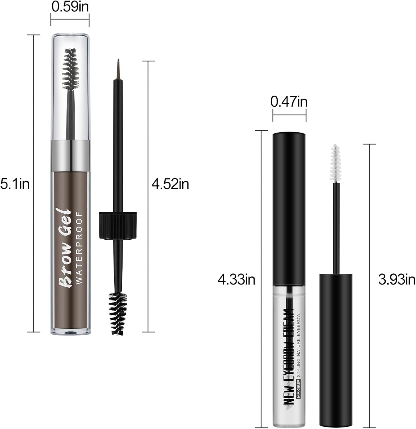Apooliy 2Pcs Waterproof Eyebrow Gel Set，Highly Pigmented Liquid Eye Brow Gel and Clear Setting Brow Glue,Shaping Natural Eyebrows image number 6