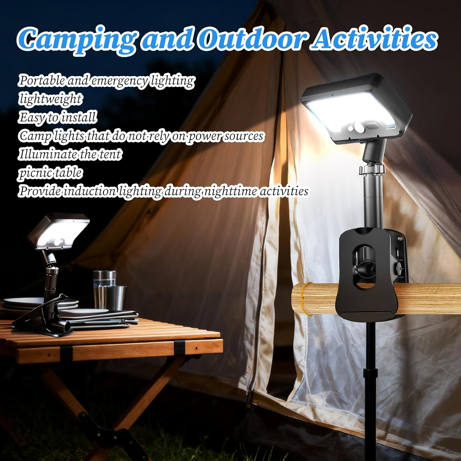 Pacify Clip on Solar Lights Outdoor 92 Leds 600LM Bright Solar Fence Lights with Motion Sensor, 360&deg; Rotatable IP65 Waterproof 3 Modes Powered Clamp Light for Deck Gutter Patio (2 Pack White Light) image number 3