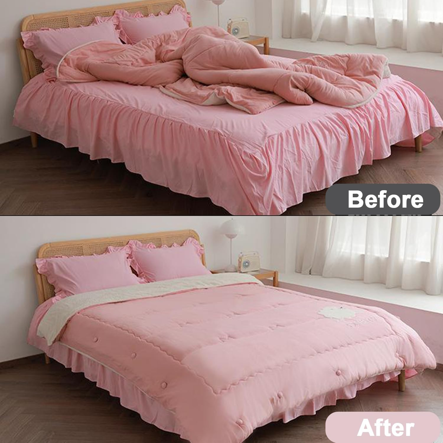 Aorvp Quilt Fixing Clips,Duvet Pin Duvet Clips,Bedding Holder Pins Fasteners Mushroom round Fixing Clips for Thin Thick Quilts Blanket Sheet Bed Skirt Cushion Curtain (25Pcs) (Pink) image number 6