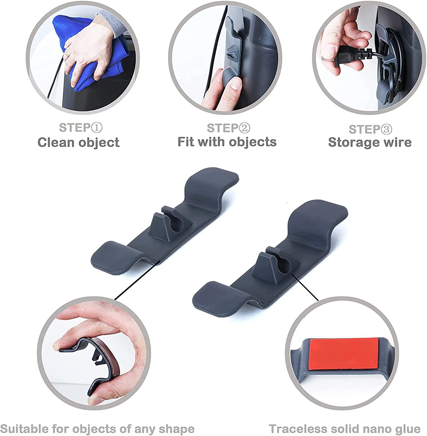 6 Pack Cord Organizer for Kitchen Appliances, MOIHSING Cord Wrapper Mixer Tidy Wrap,Cord Holder,Cord Bundles,Cable Clips,Tidy Cable&Wire Storage Management for Mixer Accessories,2 Black+2 White+2 Grey image number 3