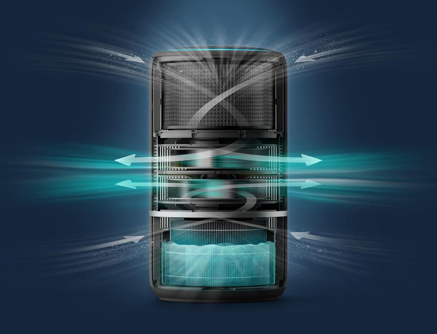 Philips Original Replacement Filter for 2-In-1 Air Purifier and Humidifier 3400 Series AC3420 and AC3421, HEPA Nanoprotect + Active Carbon, 12 Months Lifetime, Black/White (FY3400/30)