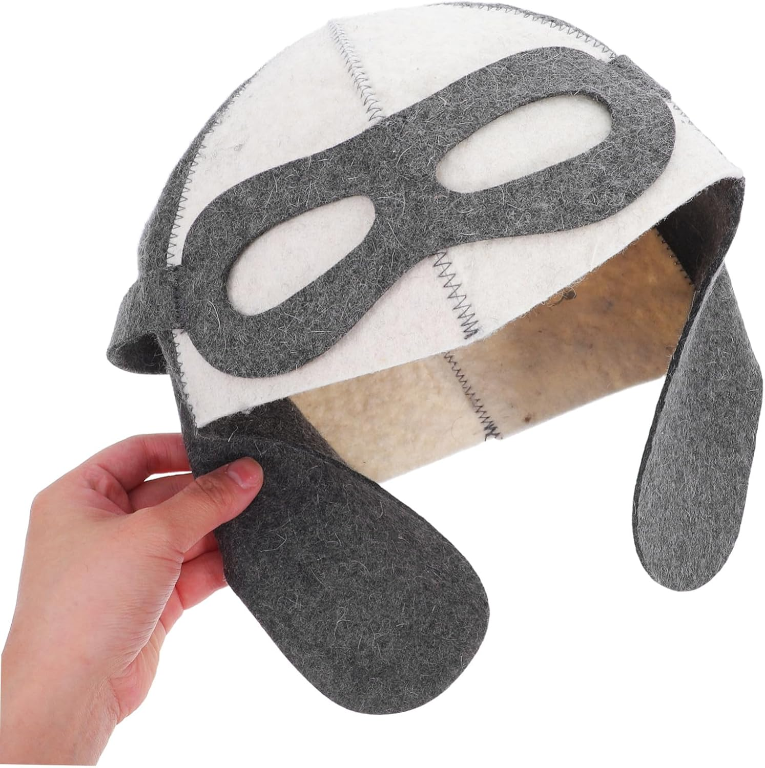 CALLARON Creative Felt Sauna Hat for Men and Women, Wool Pilot Steamer Cap Heat Insulation, Sauna Room and Accessories image number 2