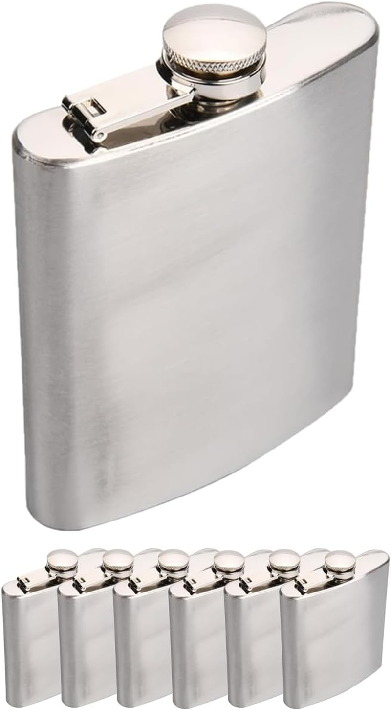 Ariv Hommey 6X 7Oz Stainless Steel Hip Flask Pocket Liquor Alcohol Engravable Whiskey Bottle image number 1