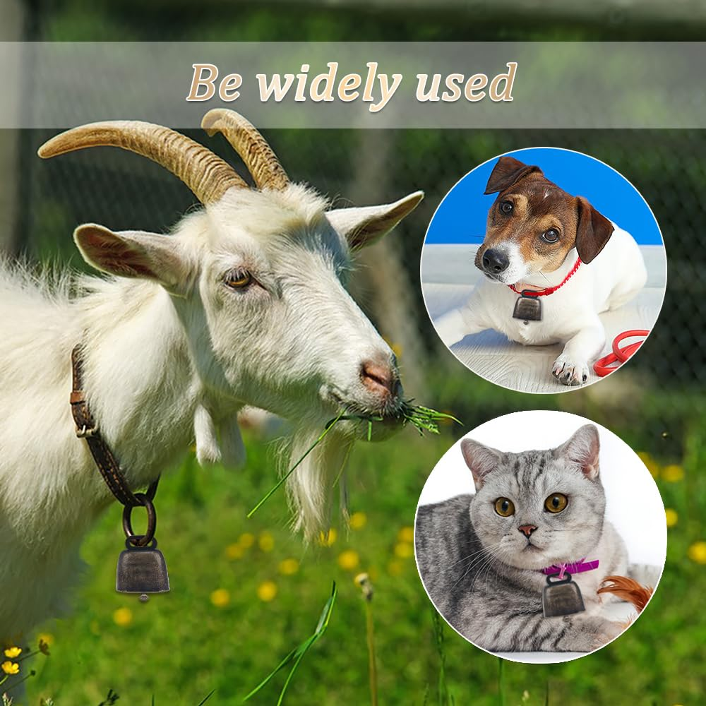 KOOBOOK 2Pcs Cow Horse Sheep Grazing Copper Bells Cattle Farm Animal Copper Loud Bronze Bell