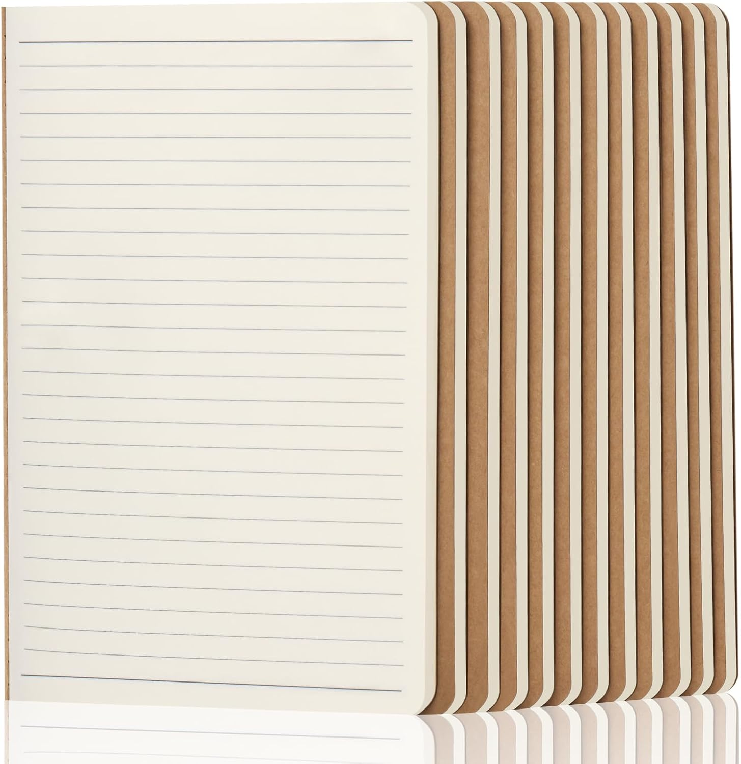 ZCZN 12 Pack A5 Kraft Notebook, Lined Notebooks for Work, Travel, School, 60 Pages/30 Sheets image number 4