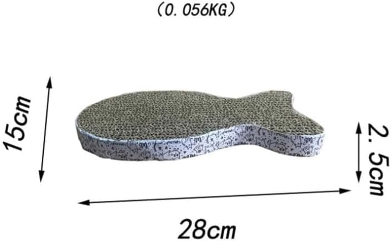 Cat Scratching Board Cat Premium Scratch Textures Cardboard Anti-Scratch Stress Relieve Indeformable Fish Board Self-Adhesive Beds and Furniture 28&times;15&times;2.5 Cm