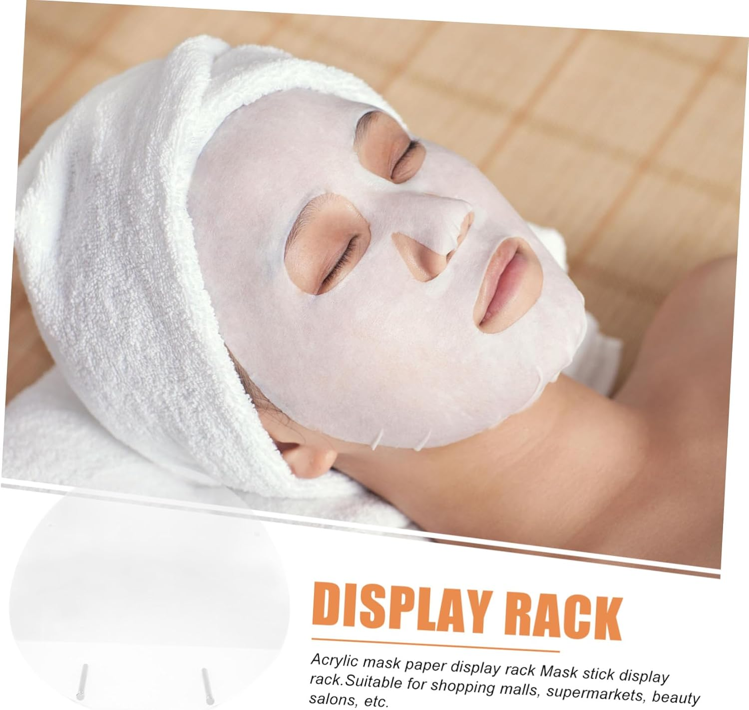 DEARMAMY Acrylic Mask Stand Display Rack 26X24Cm Face Mask Holder Organizer for Beauty Shops and Skincare Storage image number 2