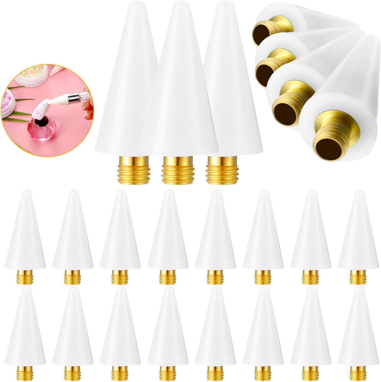 Blulu 16 Pcs Wax Head Tips Rhinestone Picker Tool Rhinestones Replacement Diamond Painting Tips for Nail Dotting Pen to Pick up Nail Gem Jewelry, Wax Head Accessories(Black)