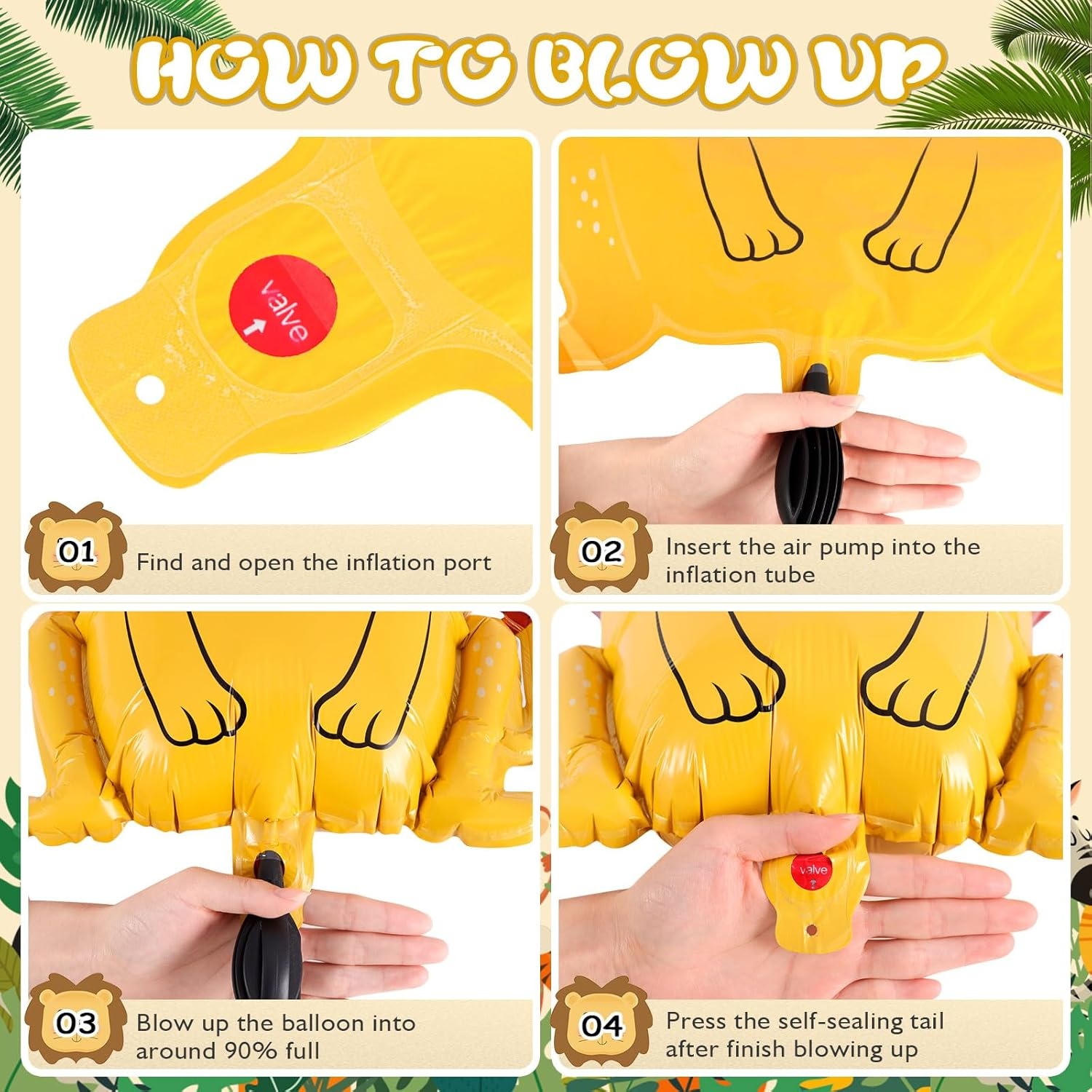 6 Pcs Jungle Safari Animals Foil Balloons,Giant Zoo Animal Balloons Zebra Elephant Monkey Lion Giraffe Leopard Shaped Animal Balloons for Wildlife Theme Birthday Party Decorations