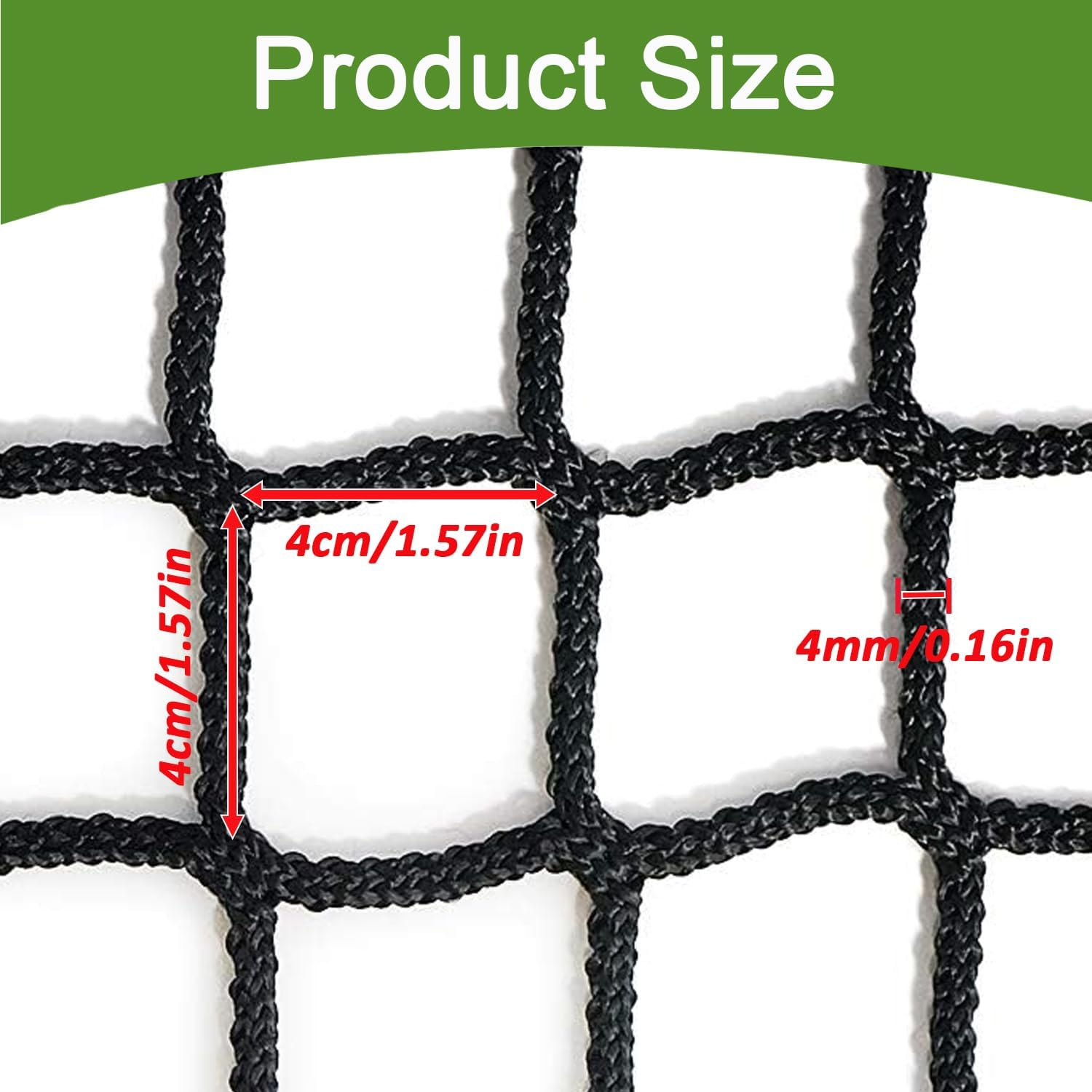 BERADNET Child Safety Net Protection Rope Net Safety Netting for Stairs Railing Balcony Cat Net Knotless Polyester Playground Safety Net Fence Net Black(1.5X2M) image number 1