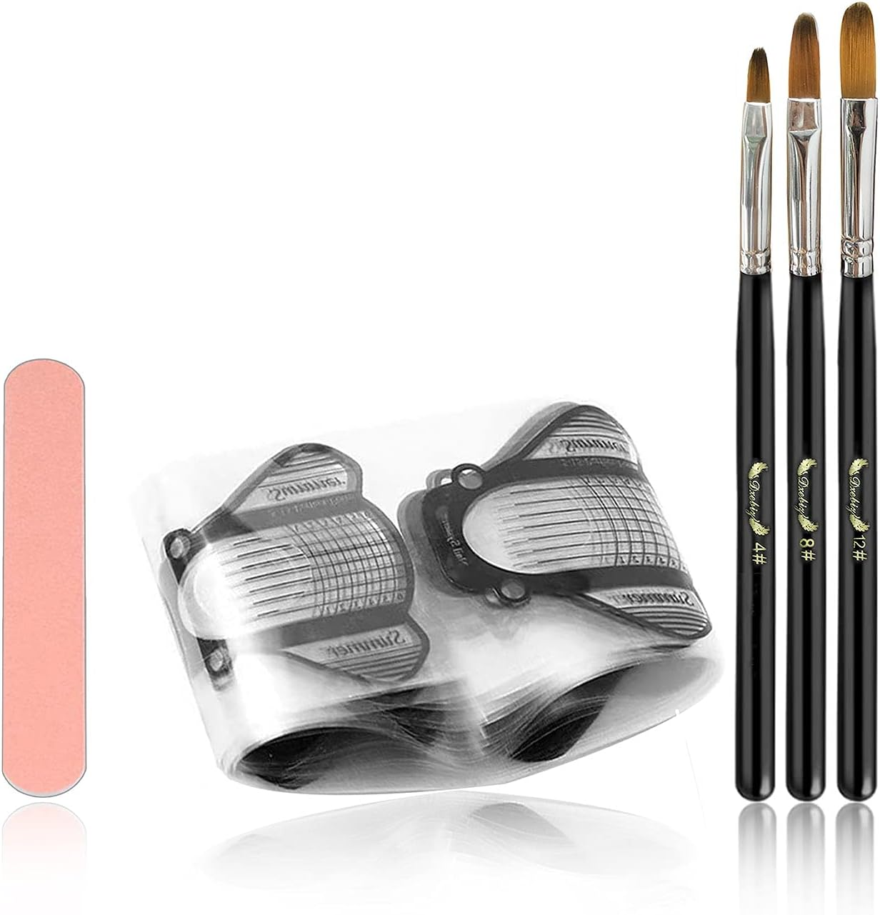 Acrylic Nail Kit,Meizhaung Acrylic Powder & Liquid Set with Nail Brush Nail Forms 3 Colors Nail Powder Kit for Beginners Nail Art DIY Nail Beauty Tools image number 4