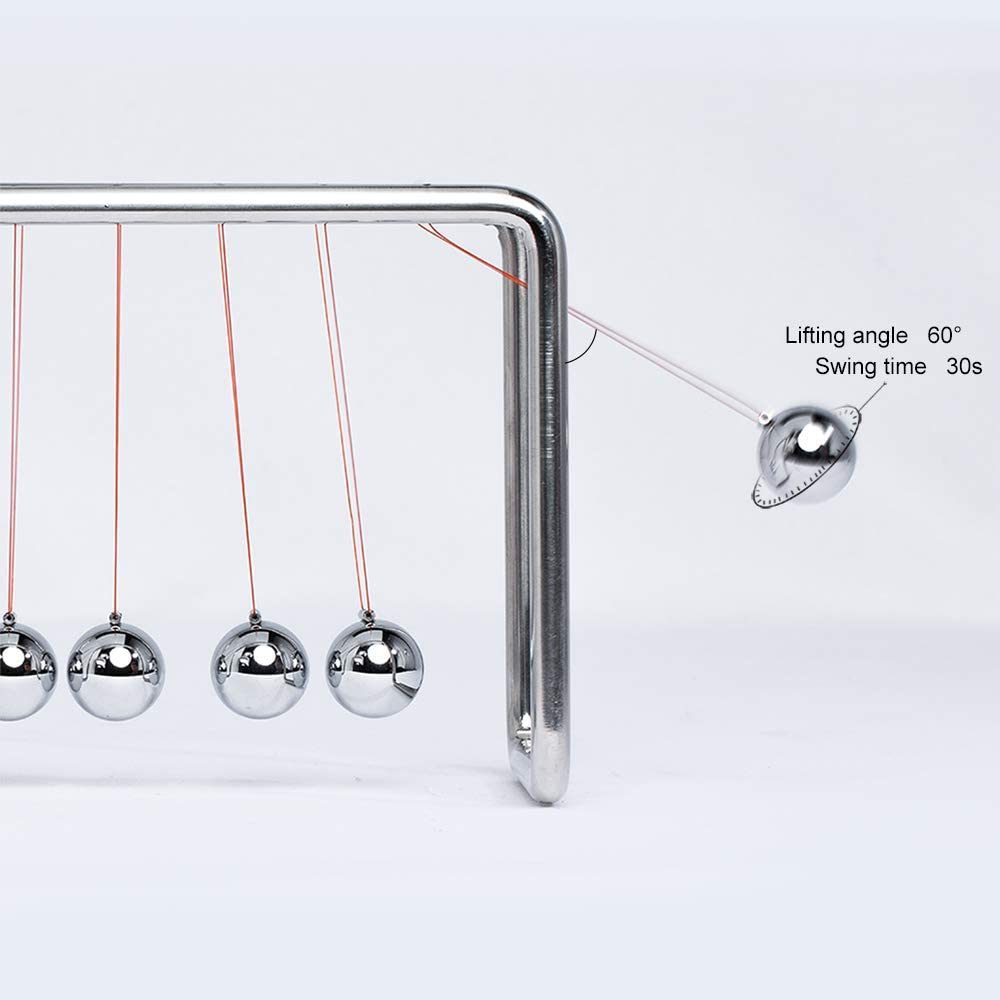 CERROPI Newton Cradle Balance Balls, Newton Pendulum with 7 Balls, Classic Newton Swing Ball, Decorative Physics Gadget for Desk, Stainless Steel Frame, 38 Sec Swingtime image number 1