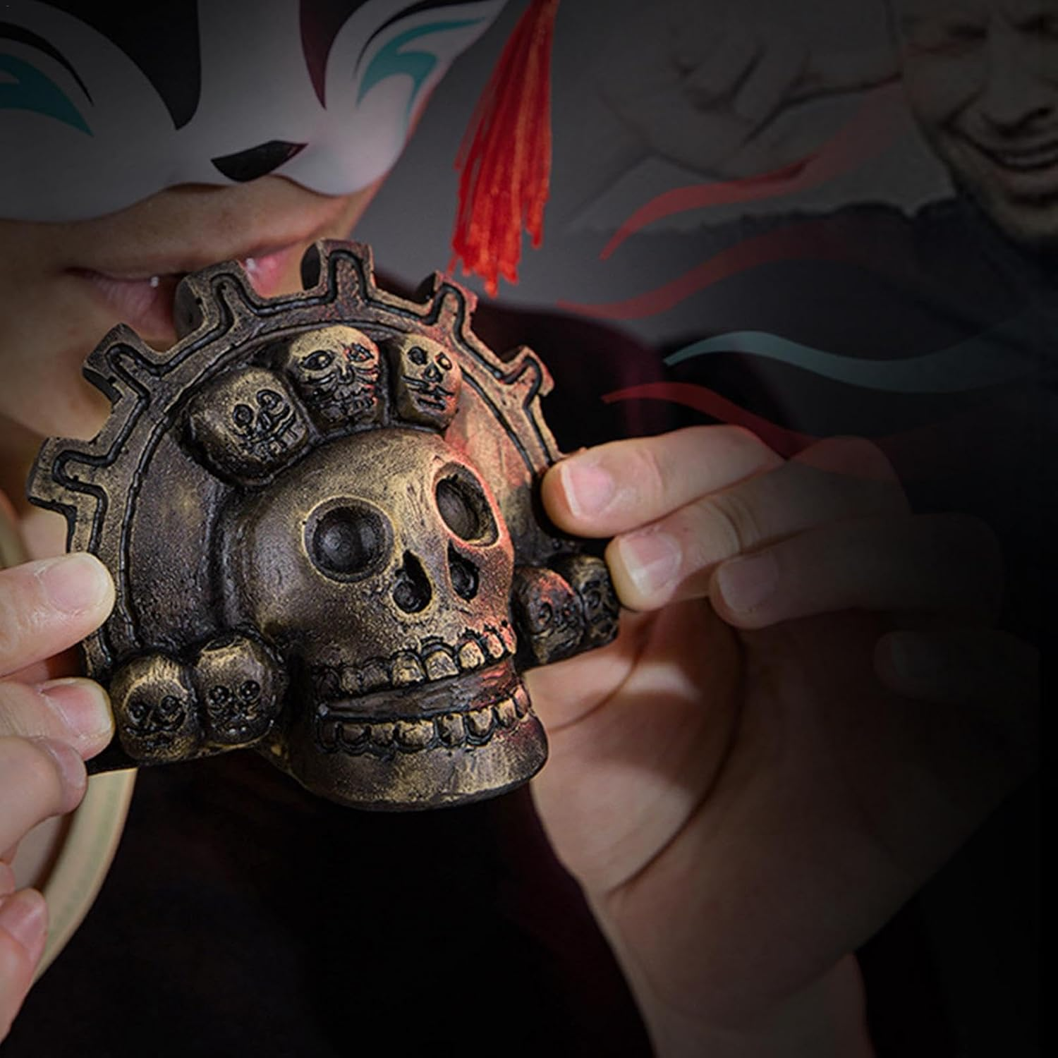 Aztec Death Whistle, Loud Skull Whistle, Authentic Death Whistle, Loudest Whistle Skull, Aztec Whistle Loud Sound, Skull Shaped Whistle, Unique Sound Whistle, Ancient Aztec Whistle image number 2