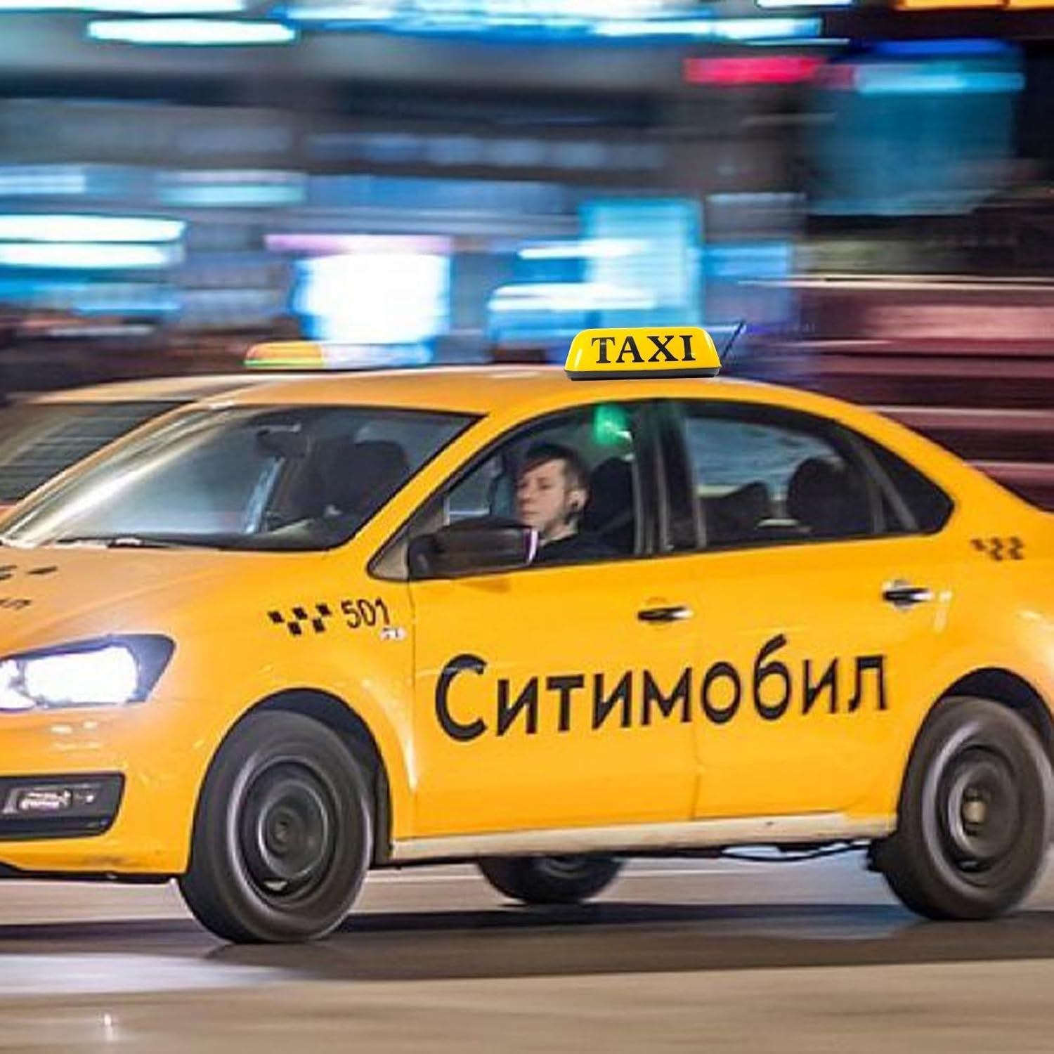 Taxi Magnetic Sign - Taxi Advertising Sign, Taxi Dome Light | Vintage Taxi Roof Sign with LED Lights, High Visibility Car Taxi Roof Lamp Sign, Portable Taxi Light, 12V Car Roof Lamp for Safe Fa image number 3