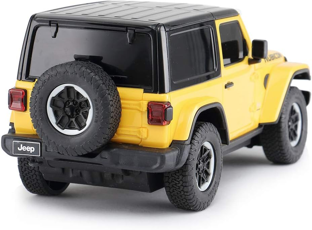 Jeep Wrangler Toy, Rastar 1/24 Scale Jeep Wrangler JL Remote Control RC Car, Jeep Rubicon Model Vehicle for Kids, Yellow image number 5