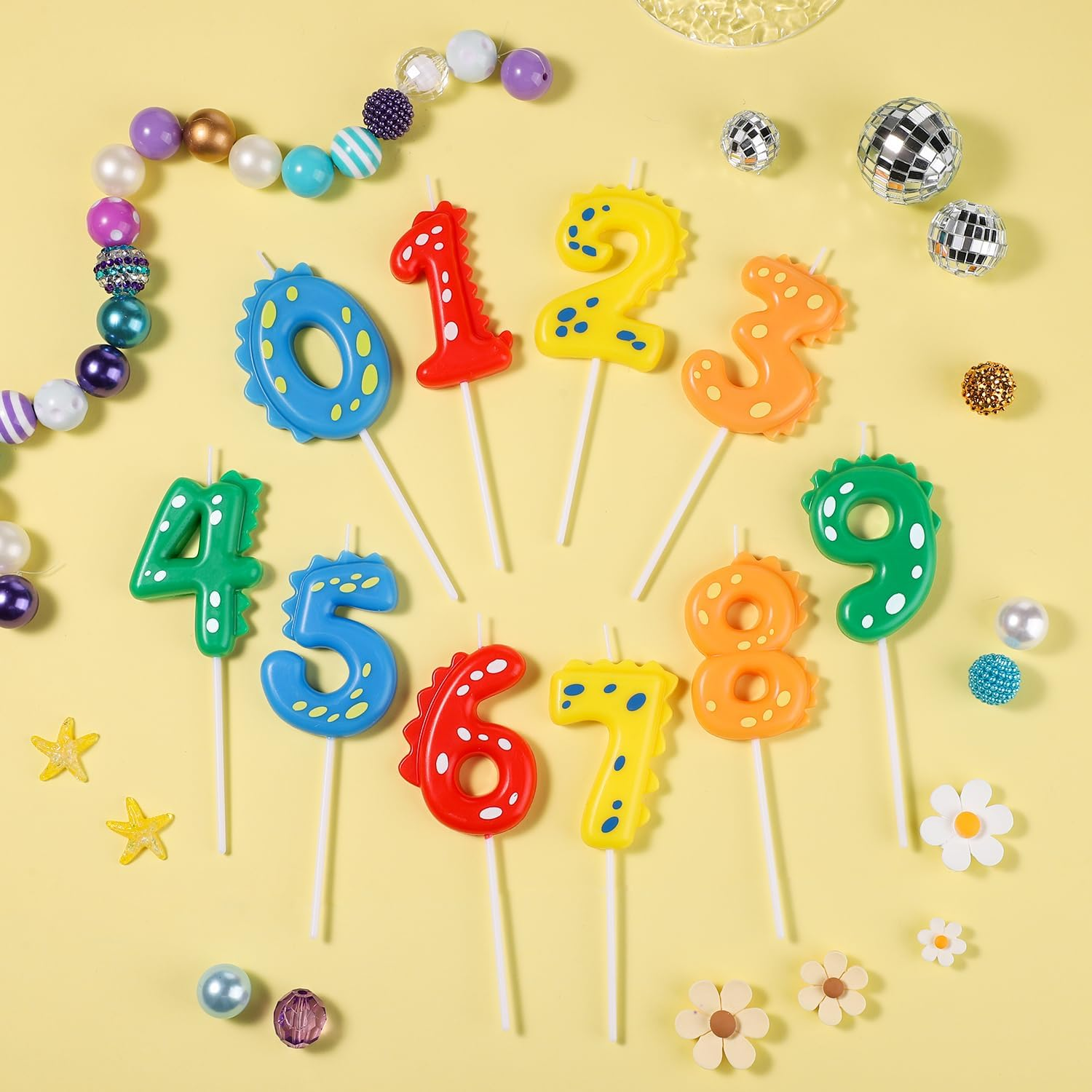 Birthday Number Candles, 5.51 Inch Cute Dinosaur Number Candle Happy Birthday Cake Toppers Decorations for Boys Girls Kids Adults Dino Theme Party Anniversary Celebration Supplies (Number 5) image number 6