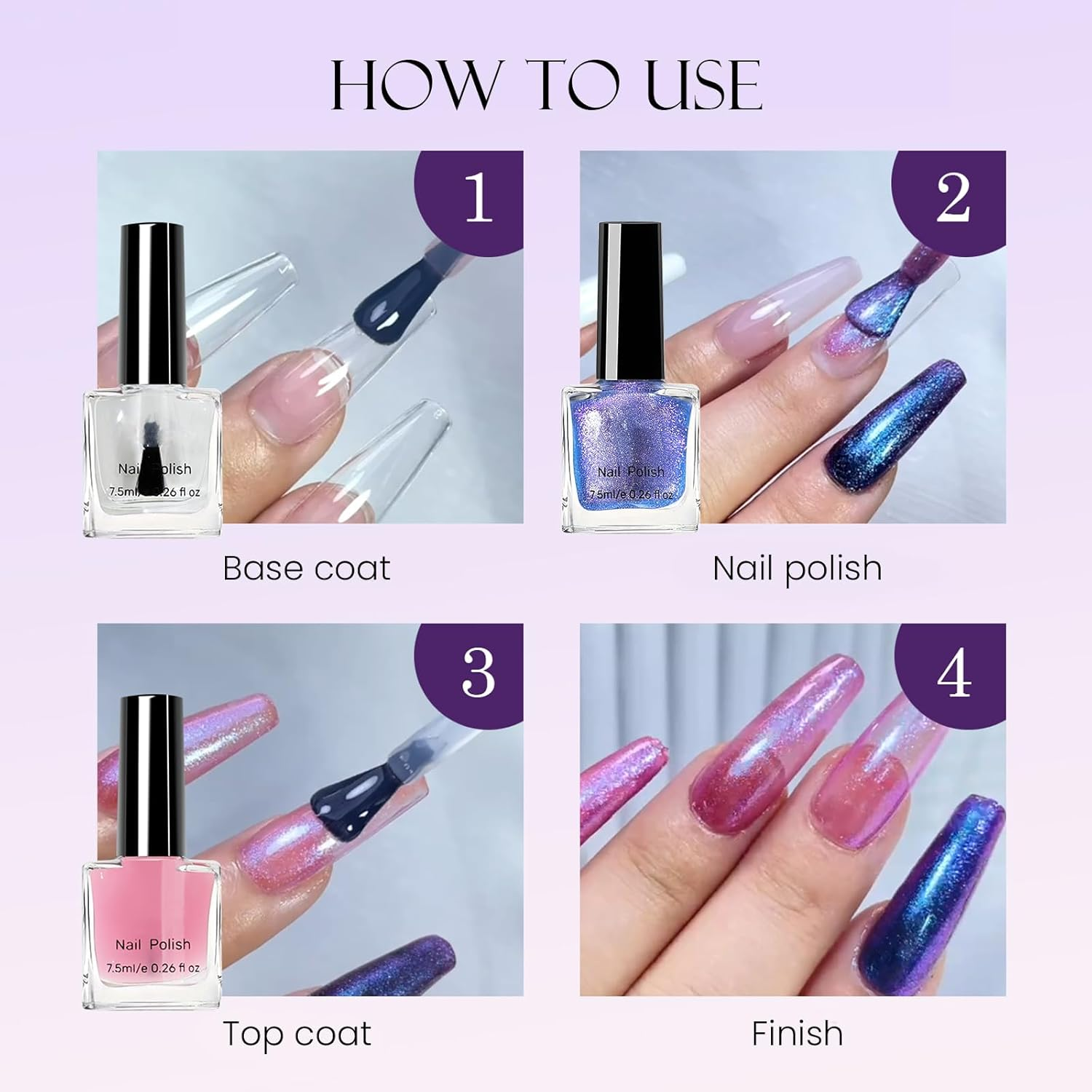 U-Shinein Holographic Nail Polish, Ultra-Pigmented Gel Polish Multichrome Color Changing, Fast Dry & Long-Lasting Glitter Polish Sparkle Shimmer Nail Polish Varnish DIY at Home Salon - Color 01 image number 2