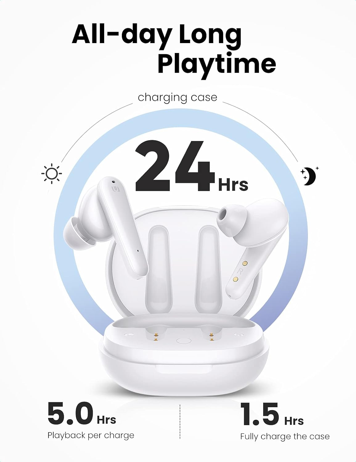 UGREEN 80650 T1 Wireless Earbuds White (V28-ACBUGN80650) image number 6