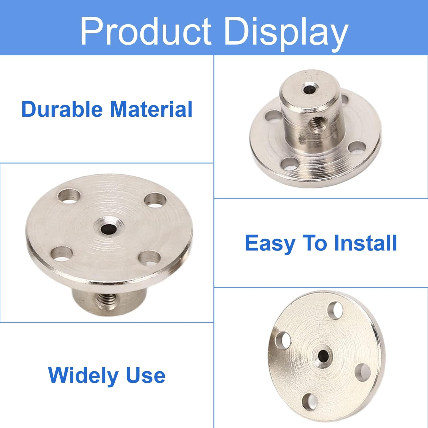 5 Pack 2Mm Flange Coupling Connector, Rigid Guide Steel Model Coupler Accessory, Shaft Axis Fittings for DIY RC Model Motors, Hardware, High Hardness Coupling Connector, Silver