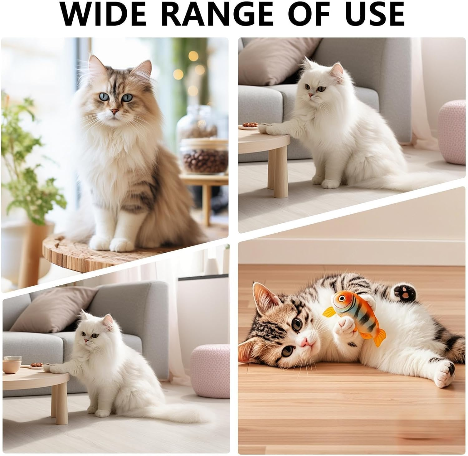 Cute Cat Scratcher,Green Cactus Scratching Post | Natural Kitten Scratch Poles in Soft Fabric, Scratch Poles with Interactive Ball for All Indoor Breeds image number 2