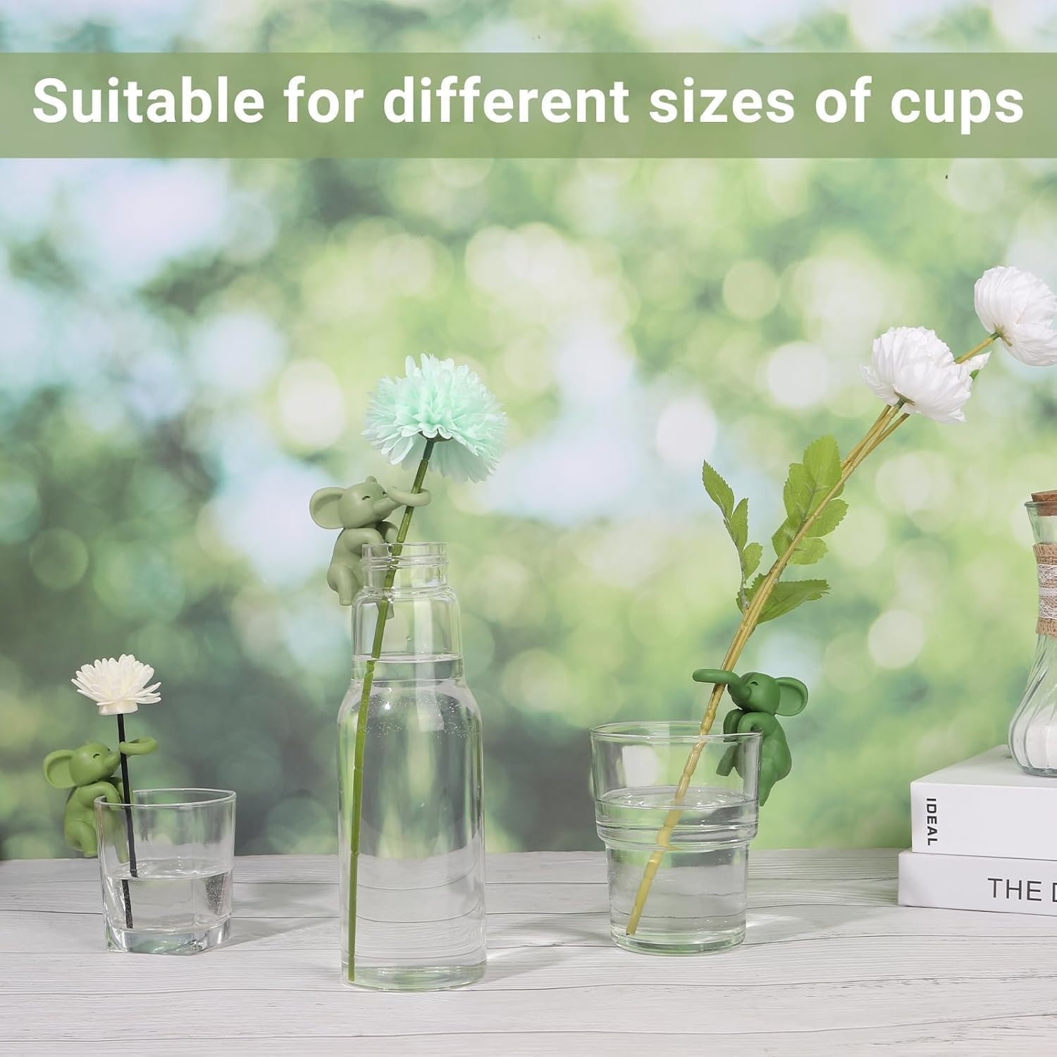 Plant Propagation Buddy & Elephant Shaped Plant Support Structures (3-Pack) Durable TPR, Waterproof Design for Indoor Plants & Propagating Cuttings, Plant Lovers/Gardeners