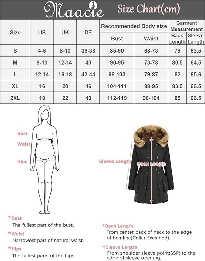 Maacie Maternity Coat Womens 3 in 1 Thickened Outwear Fleece Lined Coat Winter Warm Hooded