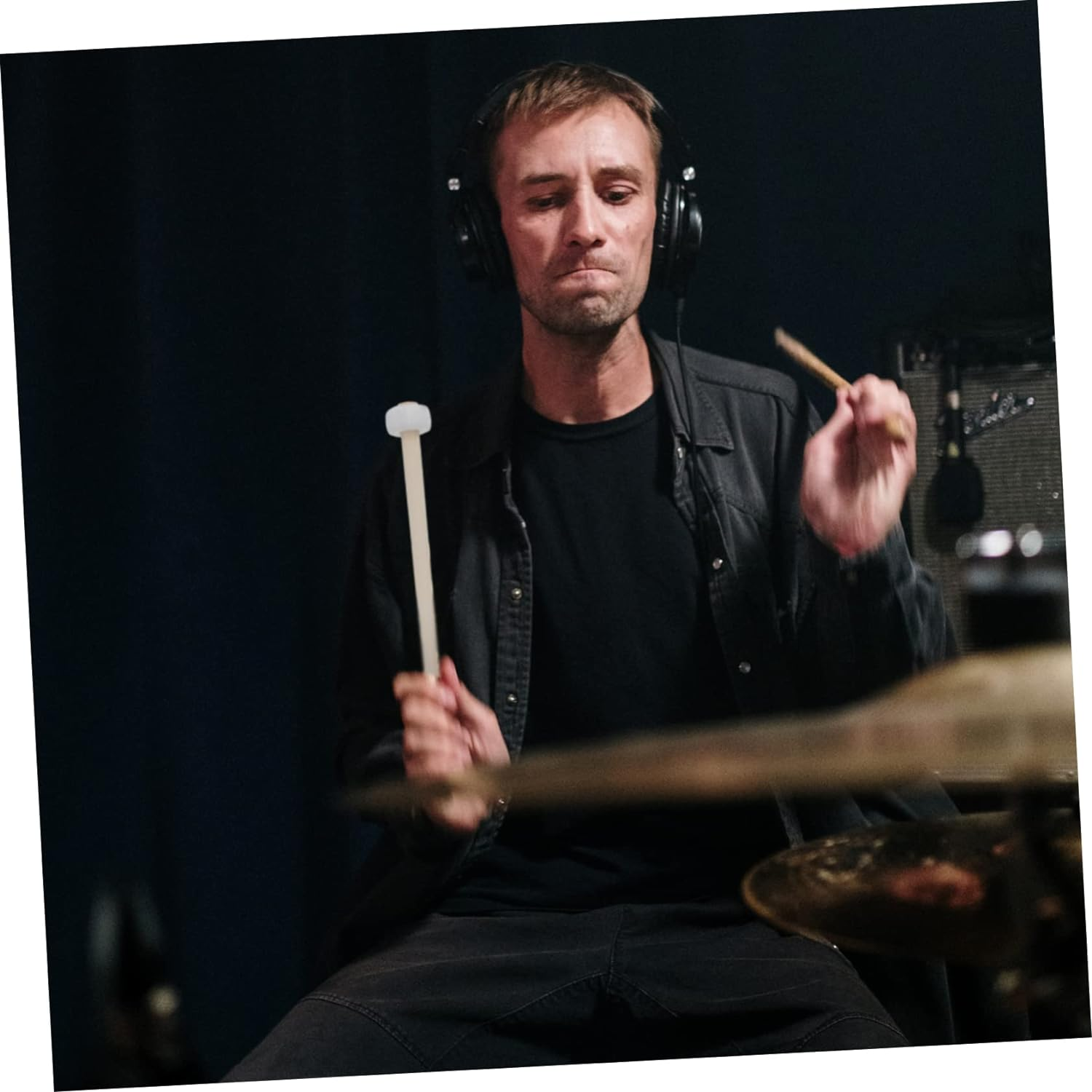 Wooden Handle Rubber Head Gong Mallets Small Size Percussion Gong Parts Pair for Musical Instrument Accessories Performance and Practice