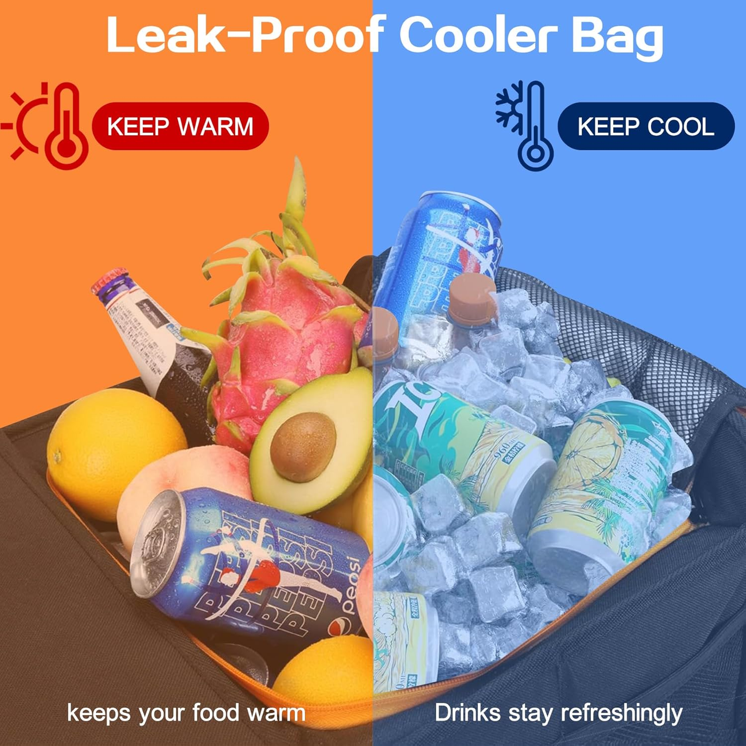 Car Trunk Organizer, Foldable Boot Organizer Built-In Leakproof Cooler, Multipurpose Automotive Travel Storage Bag Wtih Adjustable Securing Straps, Cargo Storage Accessories for SUV, Truck, Sedan, RV