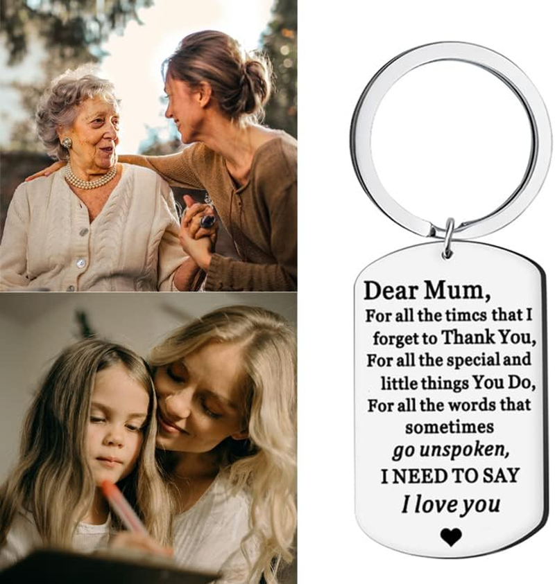 Mama Keychain Gifts for Mom & Mum - I Love You Best Mommy Ever - Christmas & Birthday Gifts from Daughter & Son
