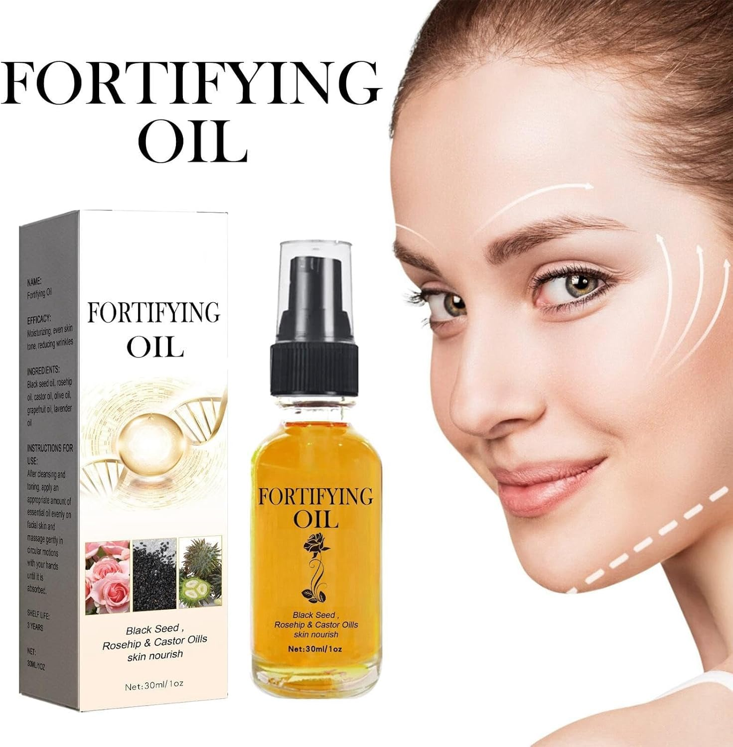 Castor Oil for Face, Castor Oil Black Seed Oil Rosehip Oil Face Serum, Organic Natural Face Oil, Hydrates Skin (3Bottle) - 1Bottle image number 3