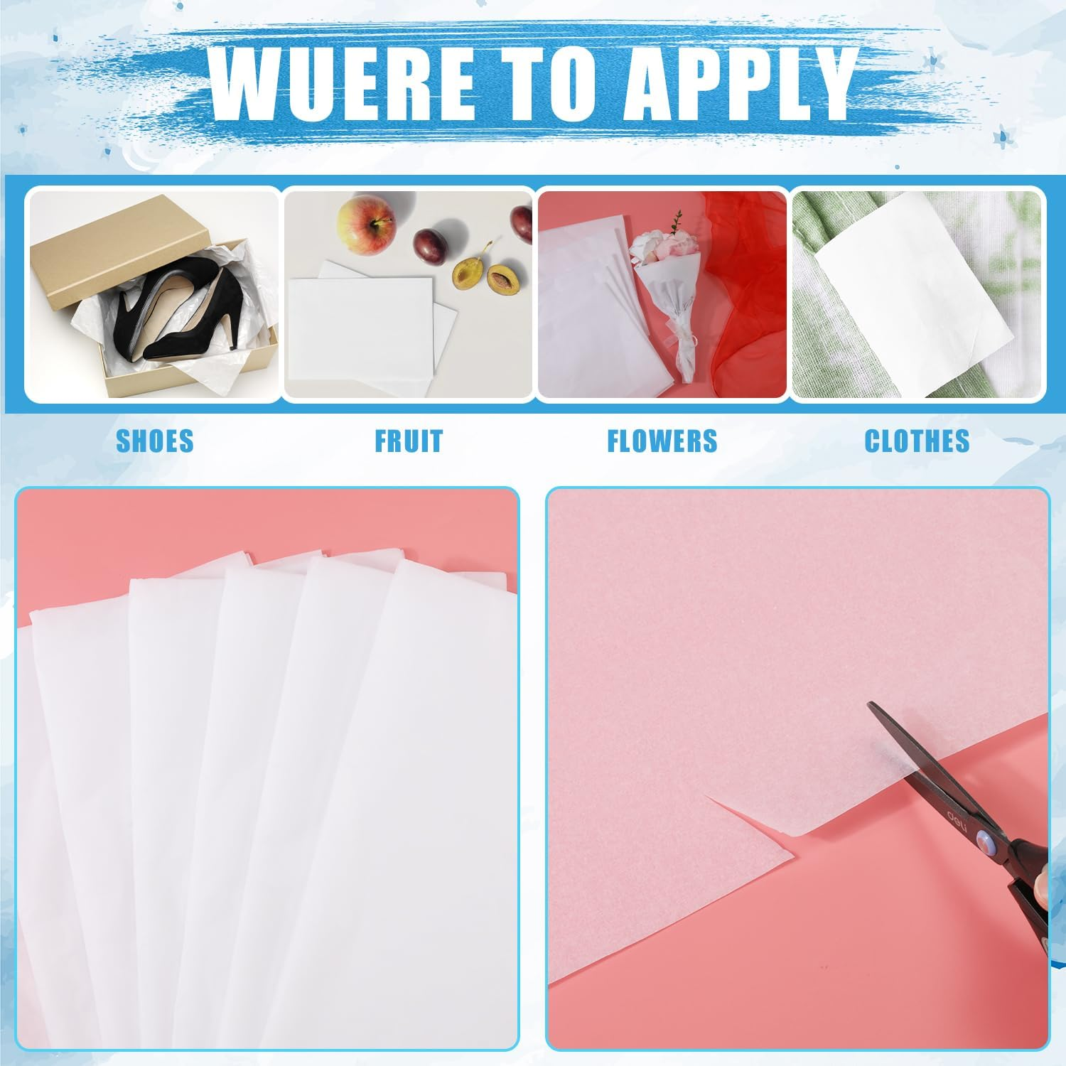 50 Sheets Acid-Free Tissue Paper, 20X30 Inch Acid-Free Wrapping Tissue Paper Archival Tissue Paper Acid-Free Paper for Protecting Storing Clothes Crafts (White) image number 6