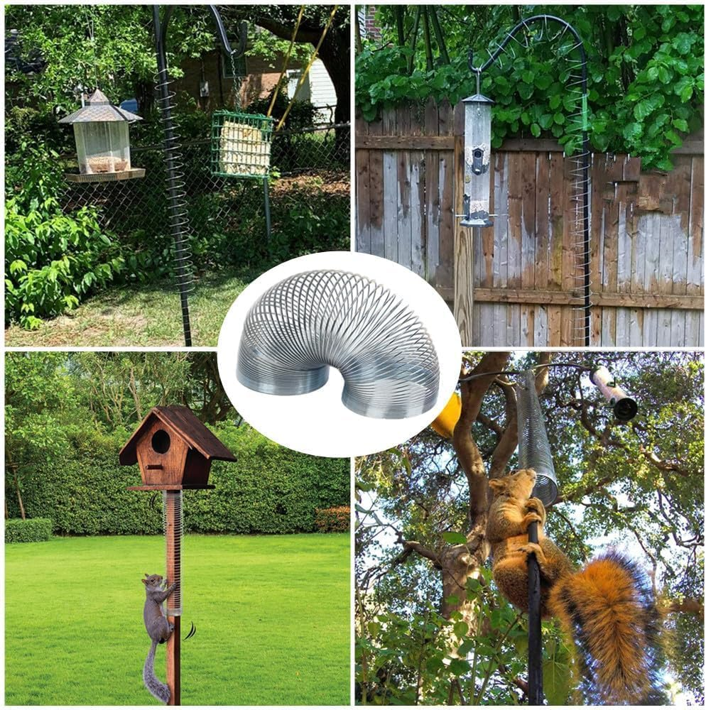 Metal Squirrel Barrier Squirrel Guard, Squirrel Proof Spring Device,Wrap around Coil Squirrel Baffle Spring anti Squirrel Spring Device for Outdoor Bird Feeder Accessories image number 3