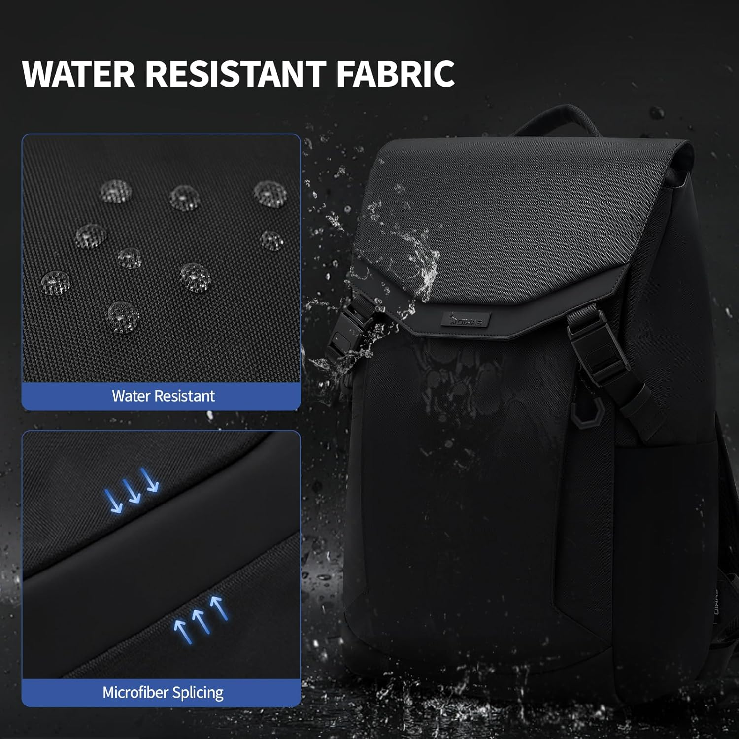 OIWAS Laptop Backpack for Men, Business Backpacks for Men with Magnetic Buckle, Waterproof Work Backpack Fits 16 Inch Laptop, Large Capacity Travel Backpack for Men Women image number 2