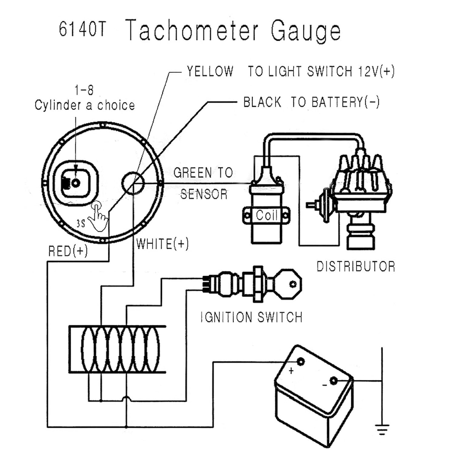 RPM Tachometer 0‑8000Rpm Tachometer 52Mm Tacho Gauge Blue Led Backlight for 4 6 8 Cylinders Gasoline Car image number 3