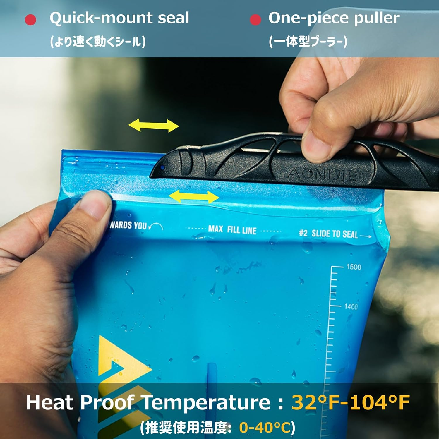 Azarxis Hydration Bladder, 1.5L, 2L, 3L Water Container, Hydration System Water Bag for Hiking Camping Hydration Backpack (Blue - 3L) image number 6