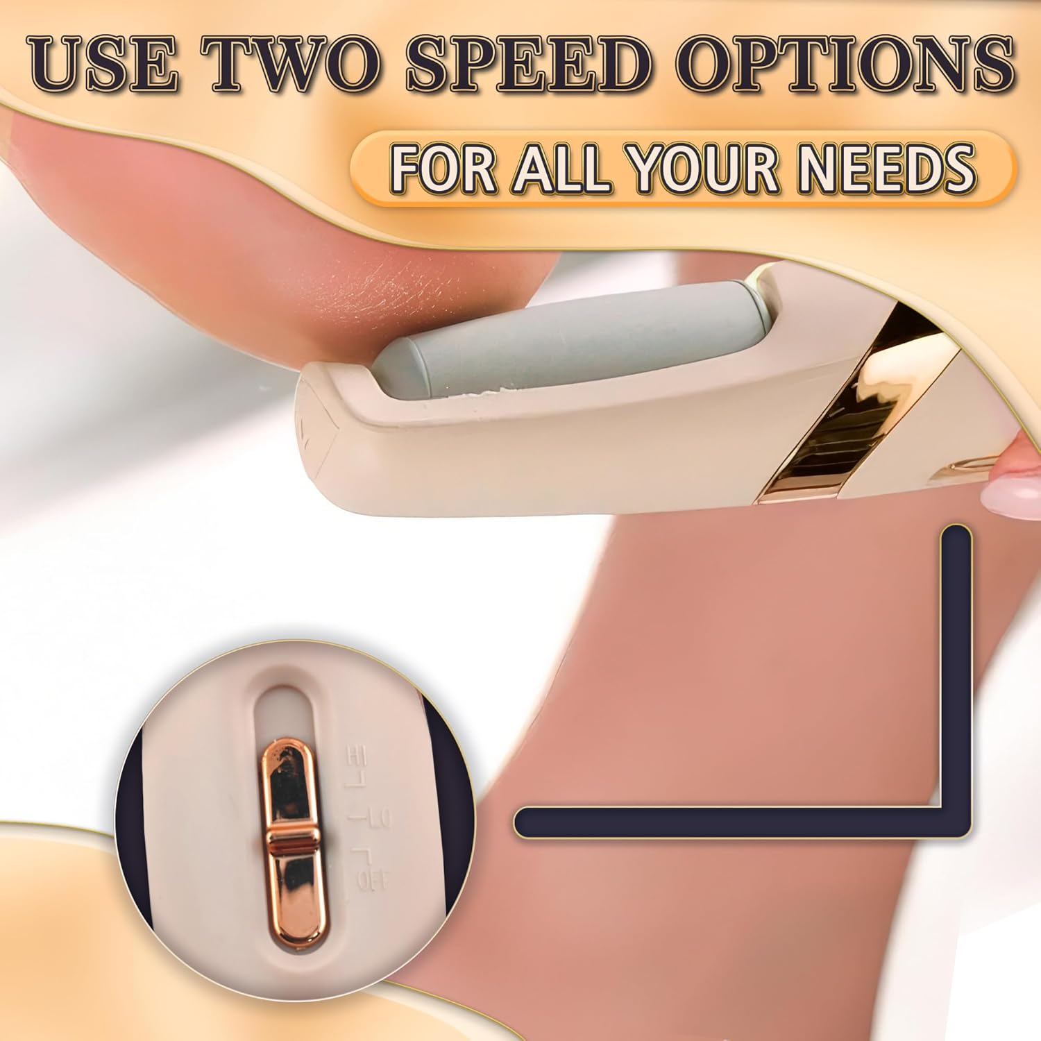 Electric Callus Remover for Feet &ndash; Rechargeable Electric Foot Callus Remover Tool with 2-Speed Foot Sander with 2 Rollers (Coarse & Fine) for Smooth & Soft Feet &ndash; Compact for Daily & Travel Use image number 2