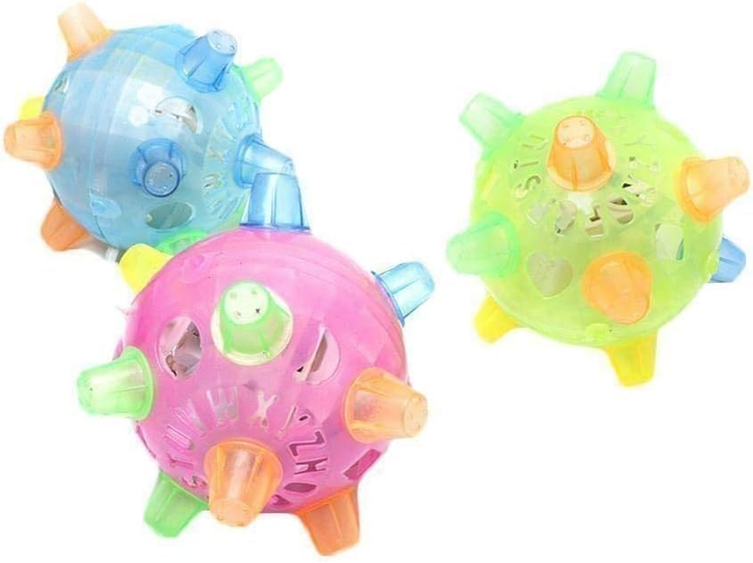3Pcs Pet Dog Toy Interactive Jumping Activation Ball for Dogs Flashing Ball Outdoor Light Sounds Ball Jump Dog Automati Play image number 4
