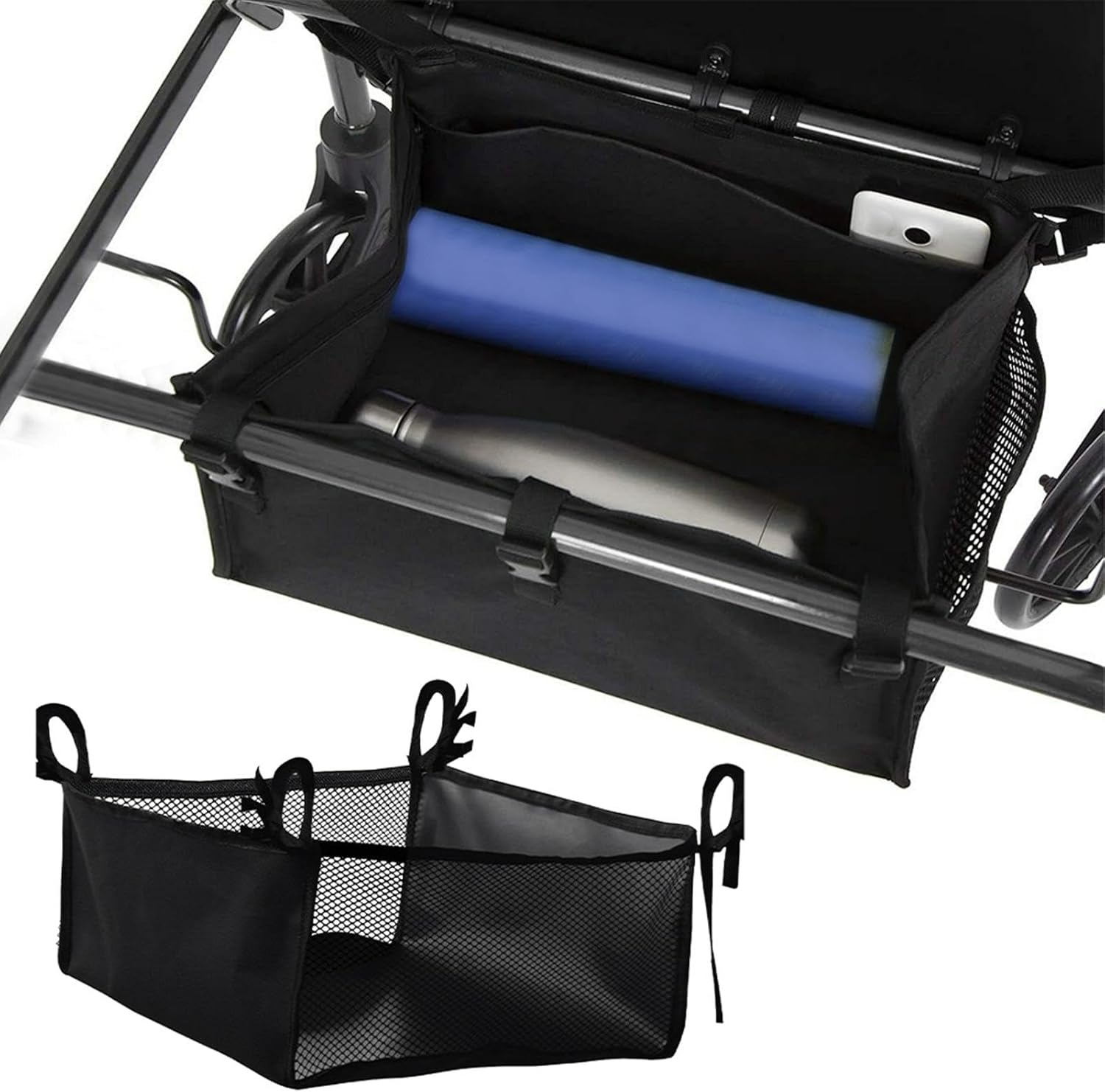 Under Seat Rollator Bag Wheelchair under Seat Storagerollator Bag Organizer Rollator Basket Walker Accessories for Shopping，For Men, Women, Handicap and Elderly, Etc. image number 4