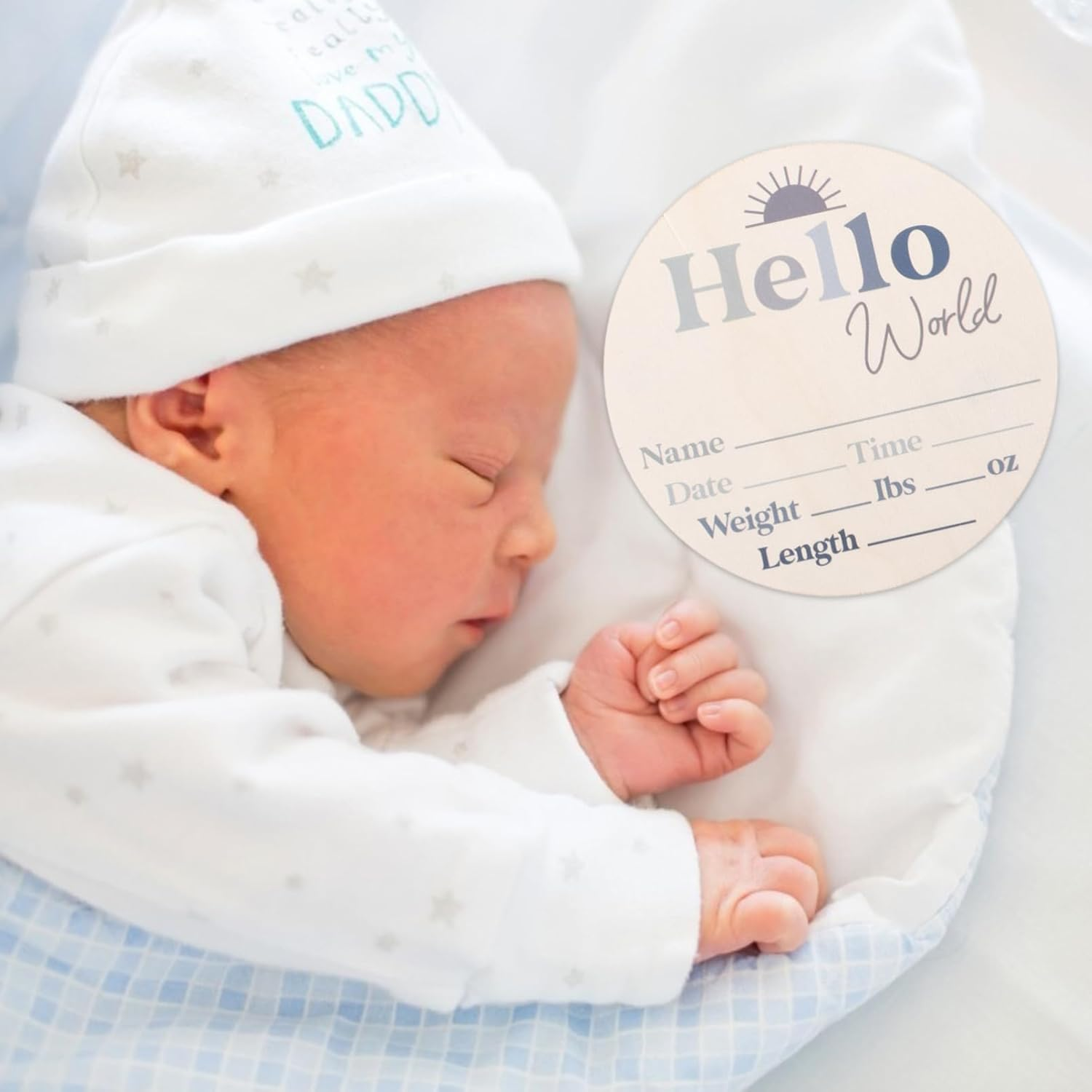 VICASKY Wood Monthly Milestone Disc Growth Commemorative Card Newborn Welcome Sign Photo Cards for Birth Announcement Record