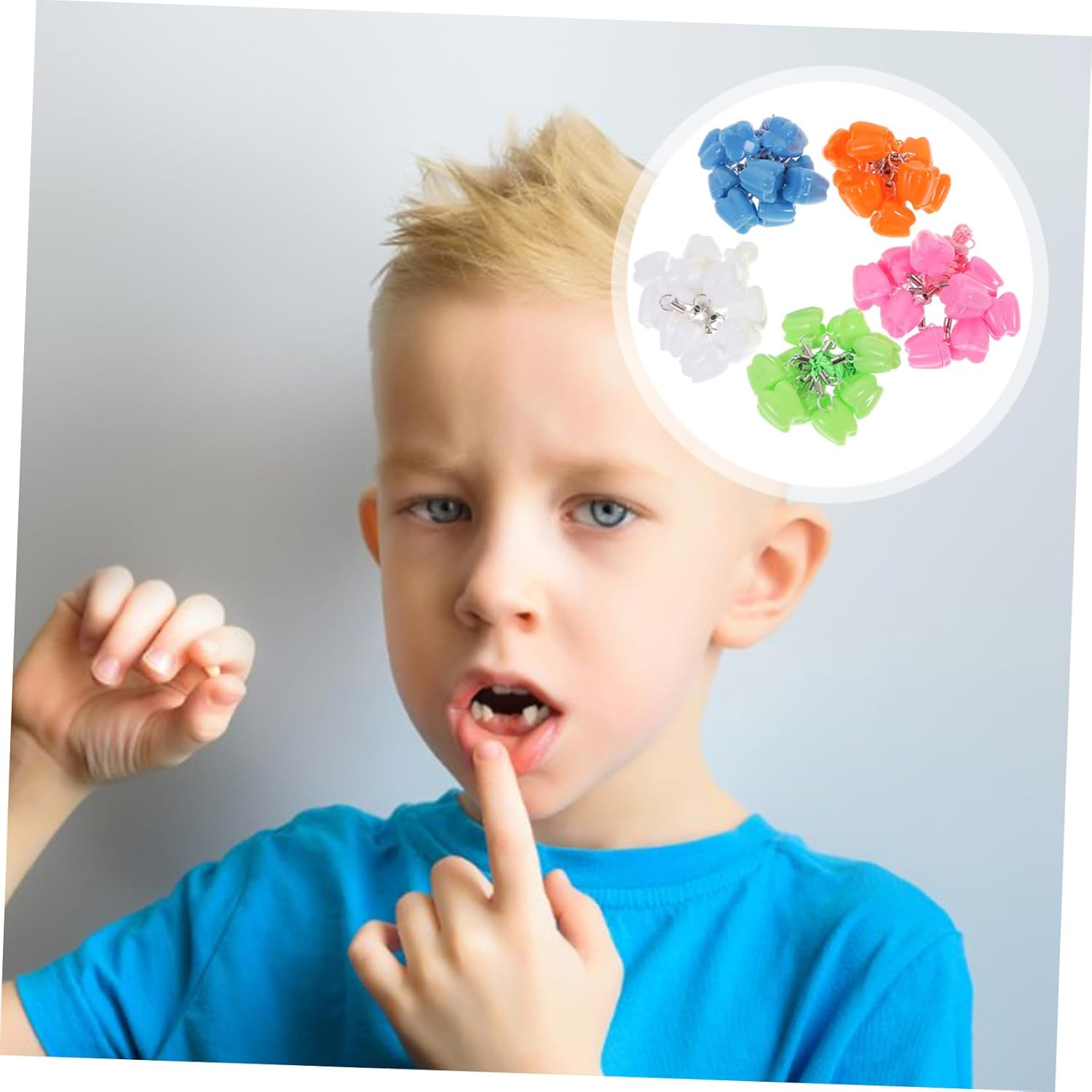 LIFKOME 50Pcs Tooth Storage Box for Teeth Keepsake Plastic Case for Boys Girls Christening Birthdays and Celebrations image number 4