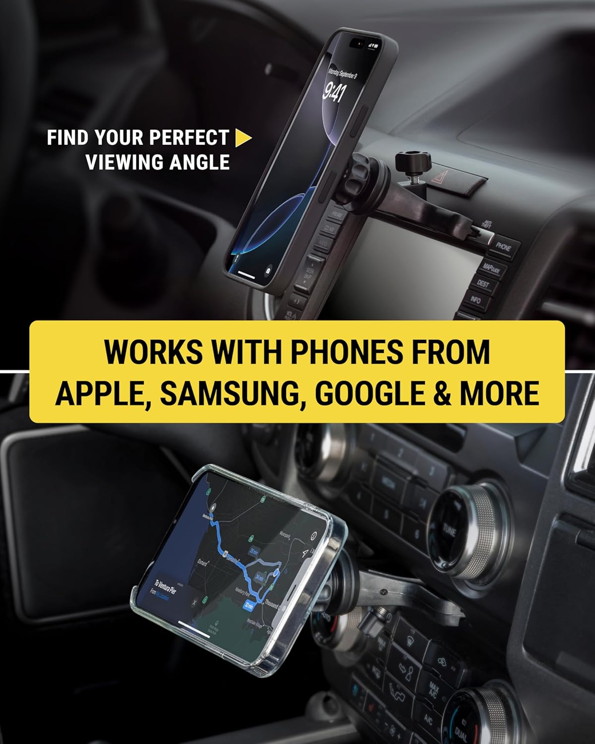 Scosche SMS1CD Magsafe CD Slot Phone Mount, Adjustable Magnetic Cell Phone Holder for Car CD Player, Compatible with Iphone 16 15 14 13 12 Pro Max Mini Plus, Mag Safe Case & More with Magsafe Ring image number 2