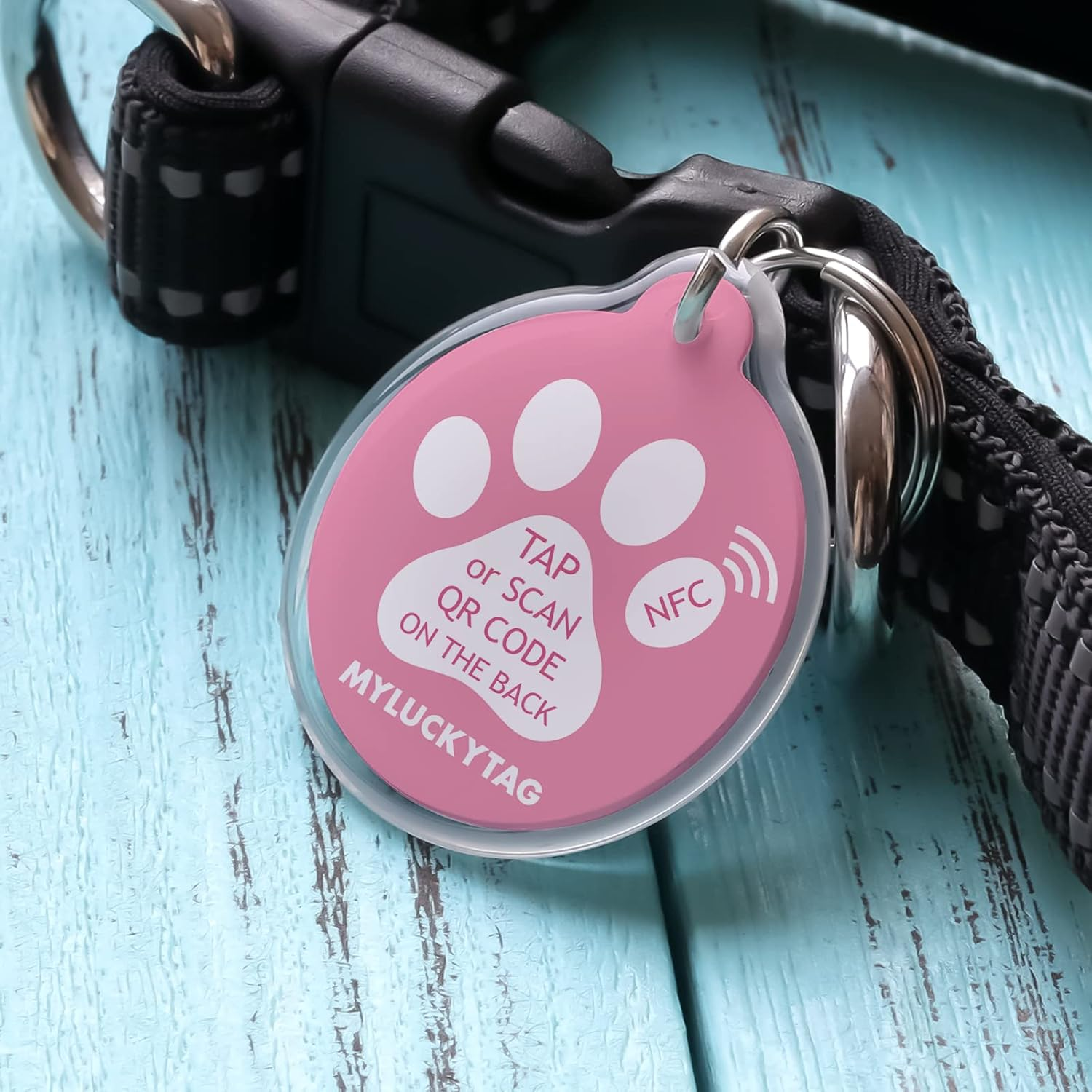 MYLUCKYTAG NFC & QR Code Smart Pet ID Tag Personalized Dog Cat Tag, Online Pet Profile, Pet Location Alert Email image number 5